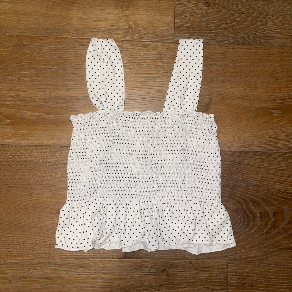 Urban Outfitters Tank Smocked Polka Dot